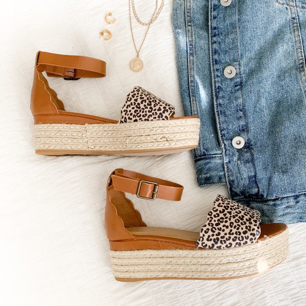 COPY - Leopard Cheetah Espadrille Flatform Sandal!